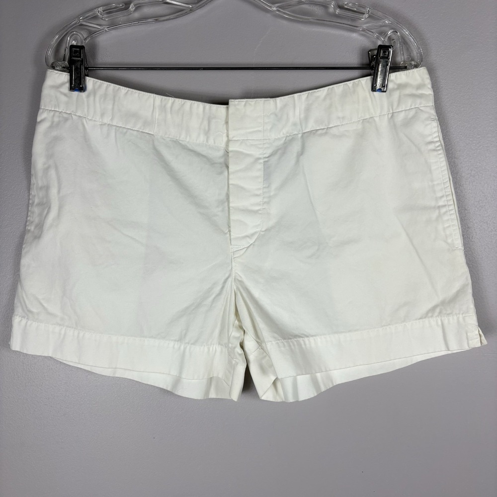 Ralph Lauren Sport Women's 6 White 100% Cotton Button Fly Closure Chino Shorts